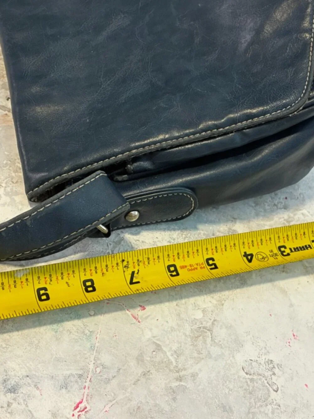 Noi Noi Slate Blue Vegan Leather Crossbody Messenger Bag
